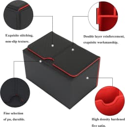 AEGIS GUARDIAN Card Case Deck Box For Magic YuGiOh TCG Holder: 160+ Black , Red , Blue