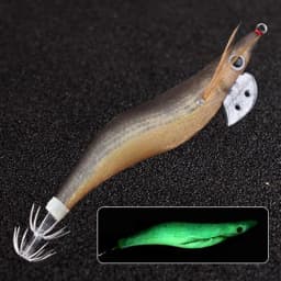 2.5# 3.0# 3.5# Luminous Squid Jigging Fishing Lure Wood Shrimp with Noisy Ball Octopus Squid Jig Hooks Cuttlefish Saltwater Bait