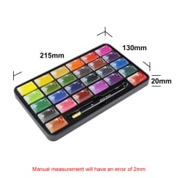 SeamiArt 26 Colors Full Pan Artist Grade Professional Solid Watercolor Tin Box Paint Set for School Art Painting Supplies