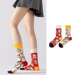 New Creative Cartoon Dog Ins Animal Trendy Socks Jacquard Cotton Socks Couple Mid length Fashion Skateboarding Socks