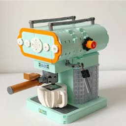 Creative Micro Coffee Machine Retro Typewriter 3D Model Building Blocks City MOC Radio Bread Maker Walkman Mini Bricks Toys Gift