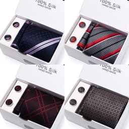 Classic Style 65 Colors Sales Silk Tie Handkerchief Cufflink Set Men Necktie Box Solid Color Sky Blue Fit Wedding Office Cravat