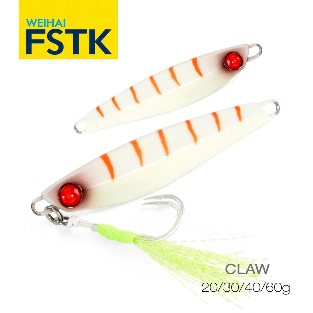 FSTK Jigging Lures Off Shore Fishing Lure 20G 30G 40G Slow Metal Jig Artificial Bait Casting Jigging Spoon Fishing Tackle