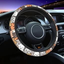 Funny Cats Car Steering Wheel Cover 38cm Animal Cat Steering Wheel Protective Cover Car-styling Steering-Wheel Accessories