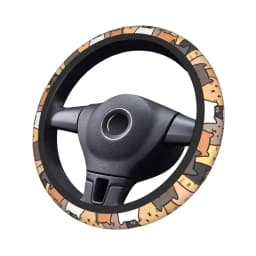 Funny Cats Car Steering Wheel Cover 38cm Animal Cat Steering Wheel Protective Cover Car-styling Steering-Wheel Accessories