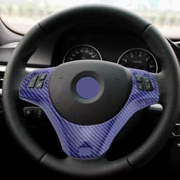 Carbon Fiber Car Steering Wheel Panel Decoration Cover Trim Moulding Sticker for BMW 1 3 Series E87 E90 E92 E93 2005-2012