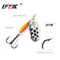 FTK 3.9g-15g Metal Spiner Bait Fishing Lure Spinner Fishing Spoon Lure Spinnerbait Hard Artificial Bait Pike Tackle