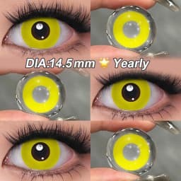 MAGISTER Yearly Use 14.5mm Halleoween Contact Lenses Cosplay Colored Contact Lenses For Eyes MakeUp White Manson Black/Red Out