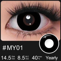 MAGISTER Yearly Use 14.5mm Halleoween Contact Lenses Cosplay Colored Contact Lenses For Eyes MakeUp White Manson Black/Red Out