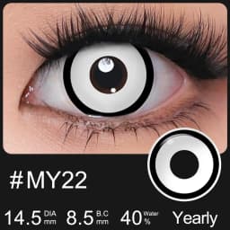 MAGISTER Yearly Use 14.5mm Halleoween Contact Lenses Cosplay Colored Contact Lenses For Eyes MakeUp White Manson Black/Red Out