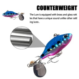 1Pcs Rotating Metal VIB Vibration Bait Spinner Spoon Fishing Lures 4.8cm 8.5g Jigs Trout Winter Fishing Hard Baits Pesca