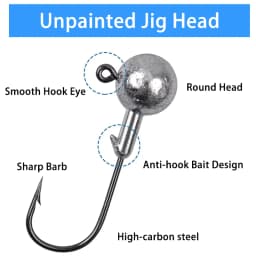 50pcs/set Crappie Jig Heads Fishing Hooks 1g 2g 3.5g Crank Jig Head Fishing Hook Lures Bait Soft Worm Fishhook Accessories For F