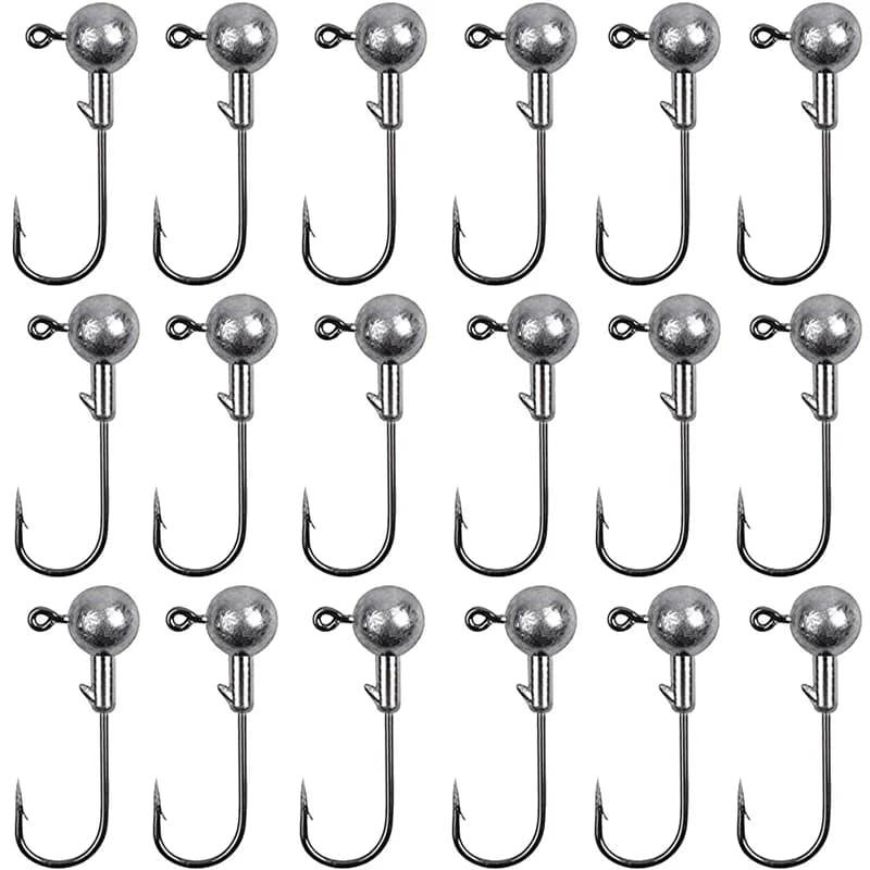 50pcs/set Crappie Jig Heads Fishing Hooks 1g 2g 3.5g Crank Jig Head Fishing Hook Lures Bait Soft Worm Fishhook Accessories For F