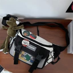 Japanese Crossbody Bag Male Korean Unisex Girl Student Chest Bag Hong Kong Style Retro Waist Bag