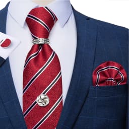 2023 Fashion Men's Tie Set Hanky Cufflink with Tie Tack Silver Ring 8cm Solid Classic Wedding Party Accessories Gravata Gift