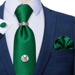2023 Fashion Men's Tie Set Hanky Cufflink with Tie Tack Silver Ring 8cm Solid Classic Wedding Party Accessories Gravata Gift