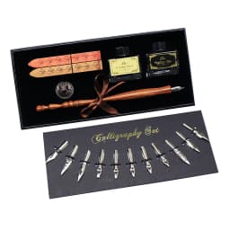FEATTY Retro Dip Fountain Pen with 12 Nibs Art Calligraphy Writing Wooden Pen Set for Lettering Sketching Drawing Kit