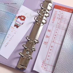 2023 New PU Leather Notebook A7 Binder DIY Planner Organizer 6 Zipper Pockets 12Pcs Budget Sheet 2Pcs French Alphabet Stickers