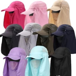 Men Women Wide Brim Sun Protection Hat with Neck Flap for Spring Summer Hiking Fishing UPF 50+ UV Protection Outdoor Cap
