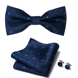 Great Quality Silver Office Butterfly Hanky Cufflink Set Bowtie For Men Geometric Hombre Formal Clothing