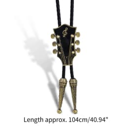 Western Bolo Tie Gaitar Bolo Tie Cowboy Leathers Necktie Moranse Bolo Tie Gaitar Music Necklace Sweater Chain Necklace