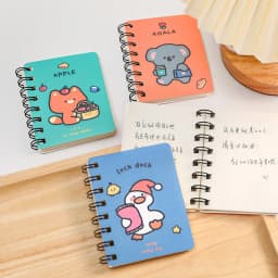 A7 Small Coil Book Travelers Notebook Kawaii Cartoon Students with Mini Blank Notebook Study Office Pocket Notepad