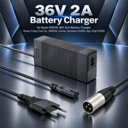 36V 2A Battery Charger for Razor MX500, MX650, GT GT750, IZIP I600, I1000, Mongoose M750, X-Treme X-600, Schwinn S600 ST1000