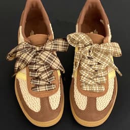 2.5 cm Width Autumn Winter Lattice Shoelaces Trendy Brown Shoelaces Beauty DE Traning Shoes Casual Sports Leather Shoes Laces