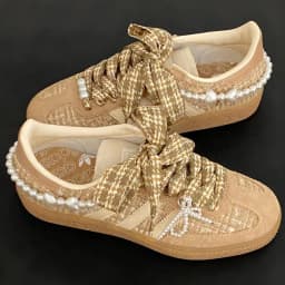 2.5 cm Width Autumn Winter Lattice Shoelaces Trendy Brown Shoelaces Beauty DE Traning Shoes Casual Sports Leather Shoes Laces