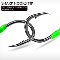 Proberos 5PCS Super Heavy Duty Ironplate Single Big Hook, Jigging Assist Saltwater Hooks