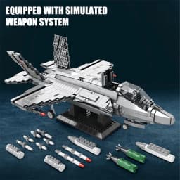 MOC Military Series Jump Jets F14 F16 F18 F22 F35 Aircraft Building Blocks War Fighter Model Bricks Toys For Childrens Boy Gifts