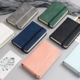 4Pcs Portable A7 Notebook Pocket PU Cover Mini Notepad Writing Paper Memo Pad Diary Book OfficeSupplies