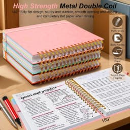 Extra Large Hardcover Spiral Notebook - with Removable Dividers & Tabs, 300 Pages Faux Leather Cover,For School,Office,Planner