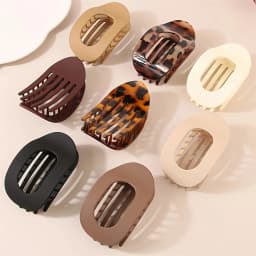 4pcs/set Matte Oval Flat Clip, Minimalist Matte Curved Hair Clip for Women Girls Thick Hair