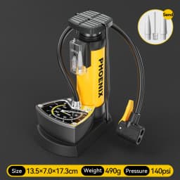 Phoenix 120 PSI Portable Foot Pump, With/Without Gauge, Universal Nozzle for Bikes, E-Bikes, Inflatables