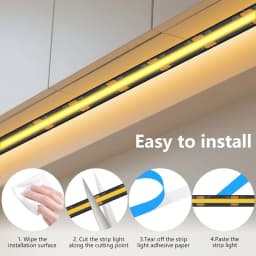 8mm Width COB LED Strip Black PCB DC12V 24V 320LEDs/m 3000K 4500K 6000K High Density Uniform Light CRI 90+ Indoor Decor 1M-20M