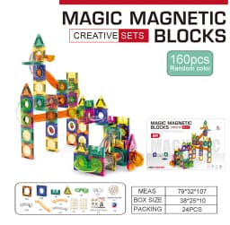 160pcs Physics Exploration Ball Track Magnetic Building Blocks Parent Child Puzzle Assembly Toy Gift Birthday Gift