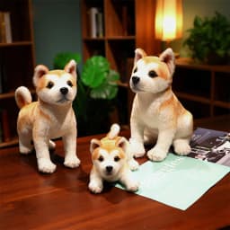 Simulation Akita Inu Male Plush Toy Dog Doll - Kids' Pet Shiba Inu Comforting Sleep Companion Pillow Toy, Soft Stuffed Animal Fo