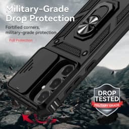 Stand Rotating Slide Camera Lens Military Grade Armor Case For Samsung S25 S24 S23 S22 S21 FE S20 Plus Note 20 Ultra M53 M33 A34