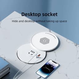 Desktop Embedded Socket EU US UK Universal Socket With USB TYPE-C Charging Hidden Countertop Rotating Plug With 80cm Power Cord