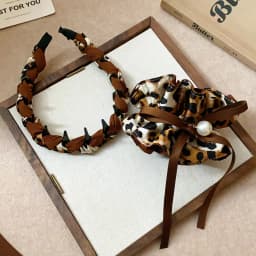 Vintage Leopard Print Headband for Women Girl Personality Fabric Wrap Hairband Creative Versatile Hair Accessories Daily Wear W