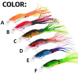 1Pcs 14cm 40g Octopus Fishing Lure 6 Colors Squid Hard Bait High Carbon Steel Hook Octopus Crank For Tuna Sea Allure Tools