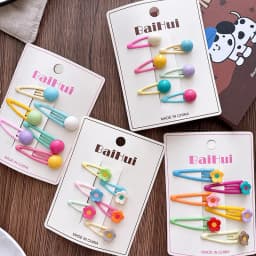 6pcs Cute Candy Color Children's Side Bb Clip Bangs Sweet Girl Flower Hairpin Headwear Girls Kids Hair Accessories