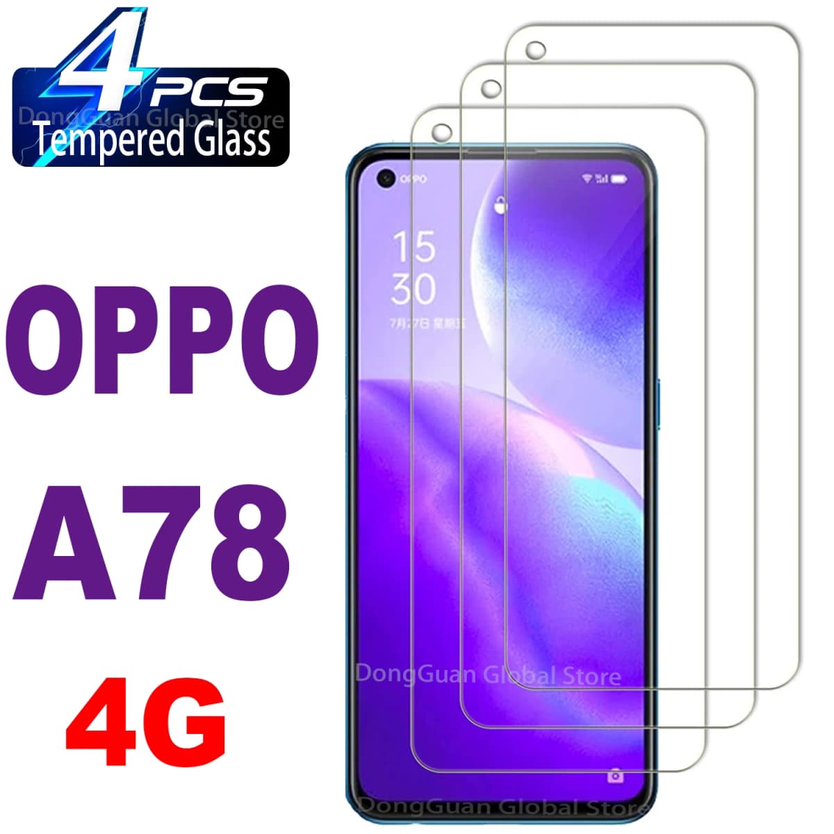 For OPPO A78 4G Screen Protector Tempered Glass