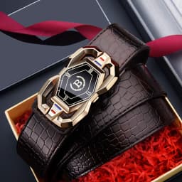 High-end And Atmospheric Men's Automatic Buckle Crocodile Pattern Belt New Men's Casual Wear Belt Fashion Youth Business Belt