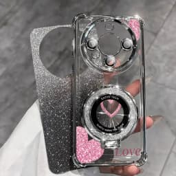 Strap Glitter Beautiful Love Phone Holder Case For Samsung Galaxy A13 A14 A15 A16 A24 A25 A34 A35 A36 A54 A55 A12 A22 4G 5G