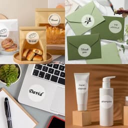 Transparent Round Rectangle Thermal Label Roll Adhesive Sticker Paper Durable Printable Thanks Card Price Barcode Tag M110 M220