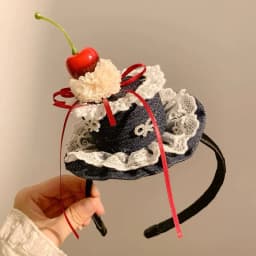 Cherry cake hat lace headband for women's birthday photo creative headband hair clip cute hair accessories