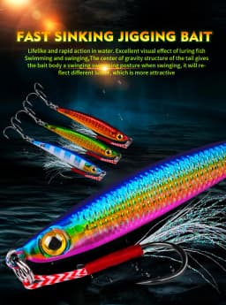 1pc Fast Sinking Jigging Lure Long Cast 7g 10g 15g 20g 30g Slow Jig Metal Jig Fishing Bait Trout Artificial Hard Lure Hook