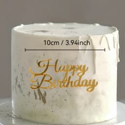 3pcs Glitter 'Happy Birthday' Cake Topper Set Golden Acrylic Decor Sticks Banner Sign for Party Anniversary Cake Decoration